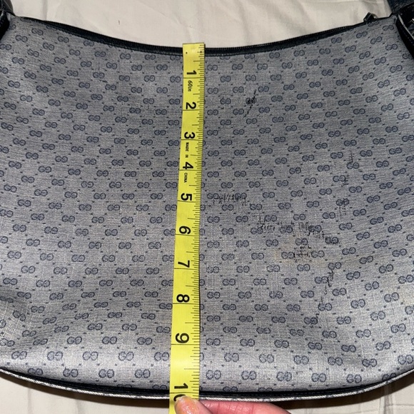 Authentic Gucci Micro GG Monogram Vintage gray navy blue shoulder bag - Picture 15 of 17